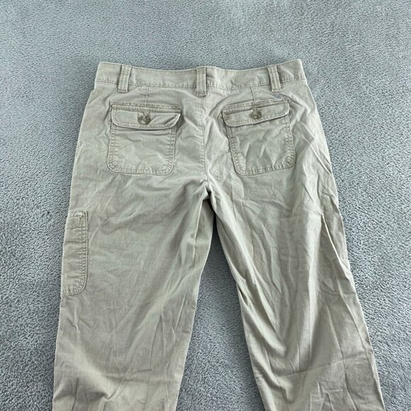 Eddie Bauer Womens Khaki Cargo Pants Size 8 Stretch Cotton Blend 5935 - Picture 2 of 9